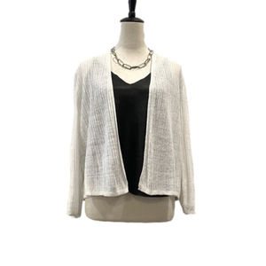 TAHARI Ribbed Linen Cardigan - Size L